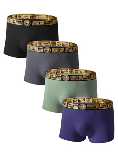 Gift Boxed Men's Underwear Boxer Briefs, Viscose Trunks Shorts Underpants, Moisture Wicking Breathable Natural Fashion