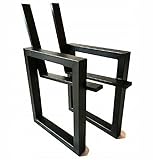 DETAILS: Höhe: 90 cm, Breite: 45 cm, Sitztiefe: 41 cm, Sitzhöhe: 38 cm, Konstruktionsprofil: 60 x 30 mm, Sitz- und Rückenlehnenprofil: 60 x 20 mm, Gewicht: ca. 16 kg, Löcher für 4 Bretter am Sitz und 3 an der Rückenlehne, Abstand zwischen Befestigungslöchern: 10 cm