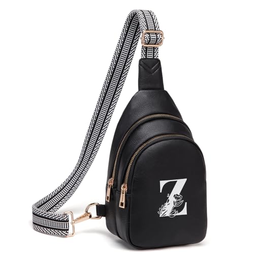 Crossbody Bags for Women Initial Sling Bag Cross Body Fanny Packs Personalized Gifts for Mom Women Wife Black Z