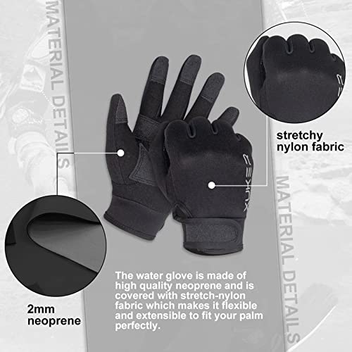 XUKER Neoprene Glove,Wetsuit Gloves 1.5mm & 2mm for Scuba Diving Snorkeling Paddling Surfing Kayaking Canoeing Spearfishing Skiing and Other Water Sports, Black X-Large by XUKER - Image 3