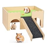 Casa Hamster, 38 x 23,7 x 18 cm Jaula de Madera para Cobayas Castillo para...