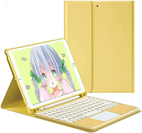 iPad Air 5(2022)/iPad Air 4(2020) Case with Keyboard, Detachable Touchpad Keyboard Case with Pencil Holder, Magnetic Removable Flip Stand Cover for 10.9 inch iPad Air 5th/4th Generation (Pink)
