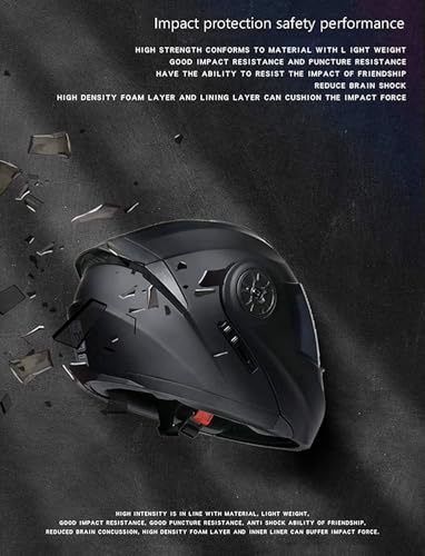 Kcolic Casco Moto Bluetooth, Casco Integrale Integrato Antiappannamento Con Doppia Visiera, Casco Apribile, Casco Integrale Chiuso Omologato Ece Per Risposta Automatica Ij,Medium - 3