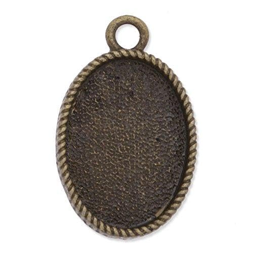 Rosebeading Bronze Newest-Antique Plated Pendant Trays Fit 13X18mm Oval Cabochon-20Pcs/Lot