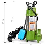 Pompa Zatapialna MORO 300R z Rozdrabniaczem (300 W, 3300 l/h, max. podnoszenie 15 m) do Wody Brudnej Szamba Ścieków, Deszczówki, Przenośna, Zanurzeniowa, z Pływakiem