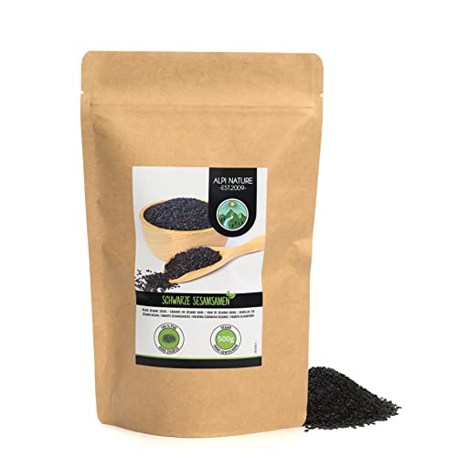 Sésame noir (500g), sésame noir 100% naturel, graines de sésame noir sans additifs