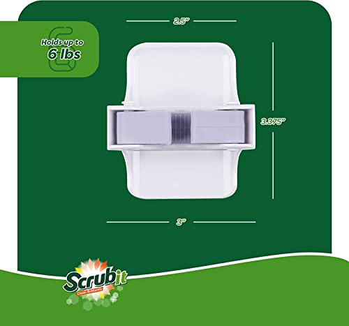 Scrubit Mop And Broom Holder Wall Mount [2 Pack] – Broom Hanger For Storing Sweeper & Squeegee Upright – Self Adhesive Household Cleaning Organizer #TOP2