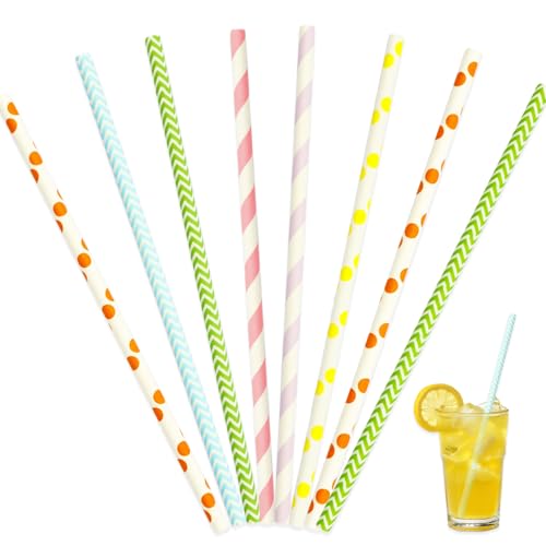 100 pitillos de papel desechables amarillos para fiesta