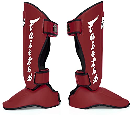 Fairtex Muay Thai Shin Guards Sp7 Detachable In-Step Shin Pads (Aka Twister) Shin Protection For Muay Thai Mma K1 (Red, Medium) #TOP3