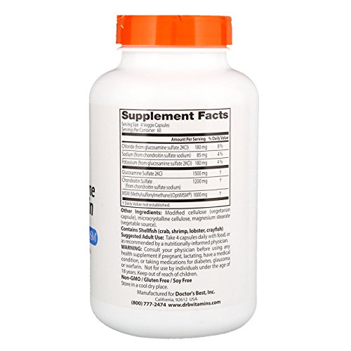 Doctor's Best, (3 Pack Glucosamine Chondroitin Msm With Optimsm, 240 Veggie Caps #TOP9