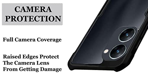 Image of A rtistque Clear Hard Transparent Acrylic Armor Anti-Drop Shockproof TPU Edge Back Cover Case for Realme 10 Pro 5G - Black