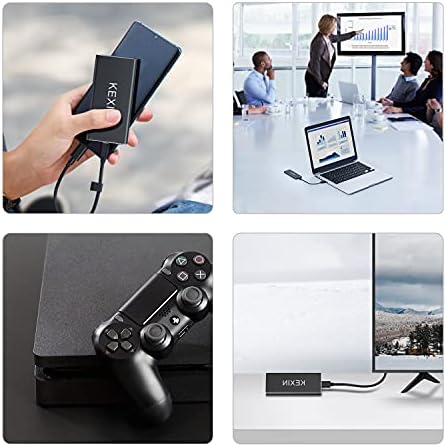 KEXIN SSD 1TB Portable External Solid State Drive Up to 500MB/s Ultra Hard Drive Storage Memory Drive for PC, Desktop, Laptop, MacBook, USB-C Device, Type-C Smartphones, Black