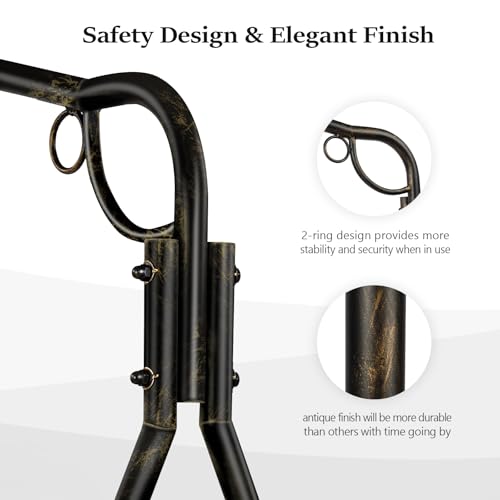 Image of VINGLI Heavy Duty Porch Swing Stand, 660 LBS Steel Frame, Antique Bronze