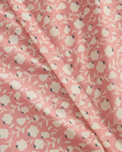 Image of Duvet Cover Twin /TXL Size Set - Extra Soft Floral Duvet Cover 68 x 90 with 1 Pillow Sham - Comfy, Cozy Breathable Floral Bedding Set - Hotel Luxury & Fade Free w / Zipper Closures & Ties - Pinkfield