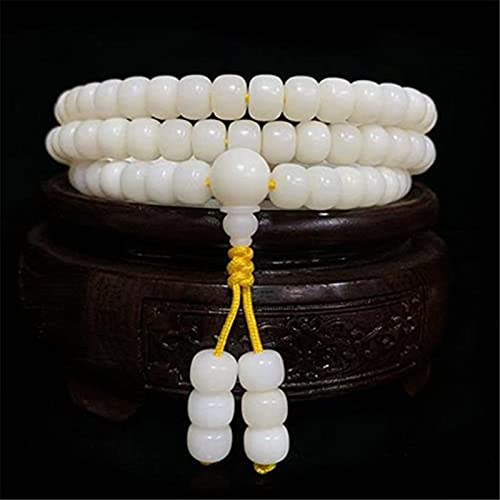 Perles de prière de baril bodhi blanc naturel un cadeau spirituel unique pour passionnés de zen