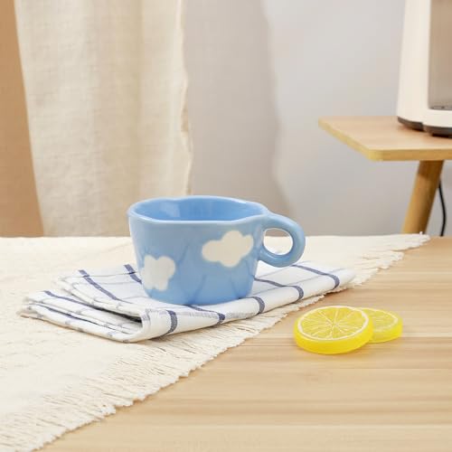 Taza de cerámica Koythin 200 ml azul diseño pintado a mano miniatura 5
