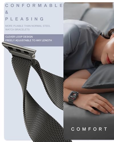 Image of Original Stainless Steel Milanese Loop Compatible with Apple Watch Band 38mm 40mm 41mm 42mm 44mm 45mm 46mm 49mm, Magnetic Clasp Band for iWatch Series 11 10 9 8 7 6 5 4, SE 3 2 1 Ultra3 2, Women & Men