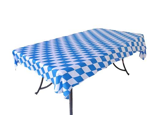 Oktoberfest Decorations Party Essential, Plastic White and Blue Checkered Tablecloth Roll, 54" x 100' Perfect for Men and Women, Must Have Oktoberfest Party Supplies | OktoberfestHaus