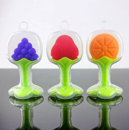 Smiley mia Silicone BPA Free Natural Organic Nipple Teether for Teething, for Newborn Infant (Pack of 3)