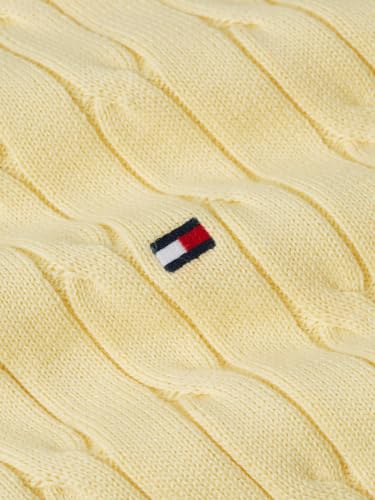 Image of Tommy Hilfiger Men's Cable Knit Crewneck Sweater Lightweight Pullover