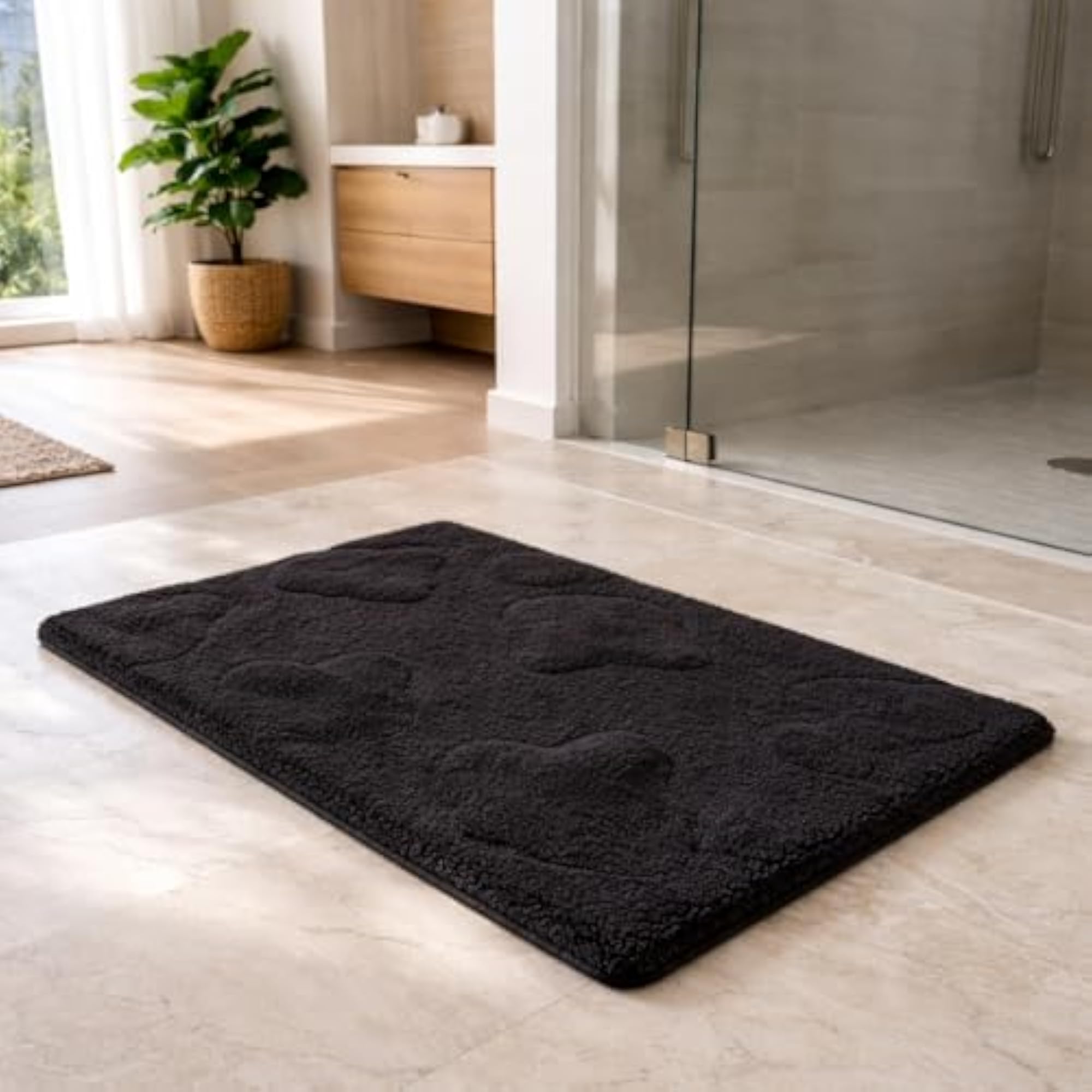 Luxurious Hand Tufted Medium Size Soft Feel Cotton Bath Mat