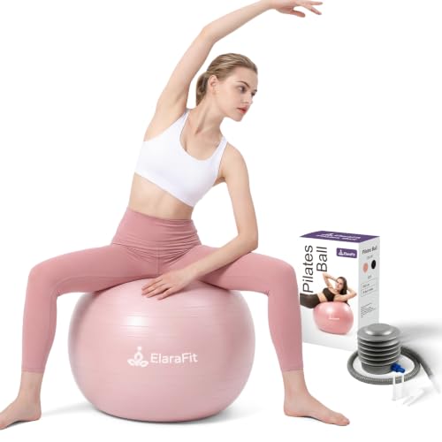 Image of Anti Burst Large Exercise Ball for Yoga Non Slip Pilates Ball with Pump 550 lbs Capacity for Pregnancy, Fitness Size L 23 to 26 inches, About 58 to 65cm
