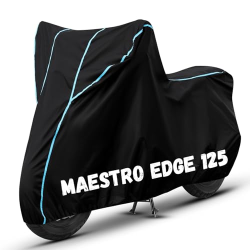 Image of Bike Cover for Maestro Edge 125 100% Waterproof, Dustproof & Scratch Resistant| Fully Bottom Elastic UV Resistant Heavy Duty Body Cover | All Weather Outdoor Use