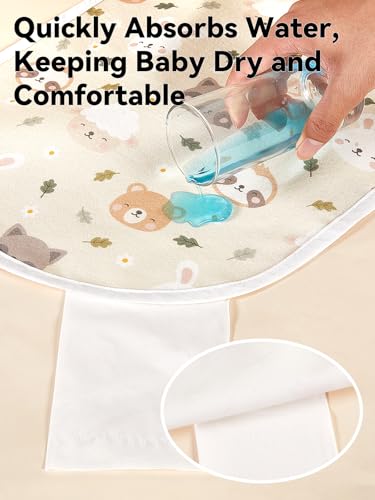 Image of TILLYOU Waterproof Changing Pad Liners 6 Pack, 100% Cotton Reusable Cloth Diaper Liners, Pet