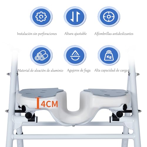Silla Ducha, Silla Ducha Personas Mayores Asientos De Ducha Plegables Livianos para Adultos, Asientos De Ducha Antideslizantes Banco De Taburete De Baño,Silla De Asistencia para Discapacitados Bañera - imagen 3