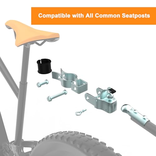 NICEDACK Trailer Hitch for Bicycle, Cargo Trailer Coupling, Durable Steel Material, Suitable for Ordinary Bicycle Seat Post, for Grocery/Camping Transportation