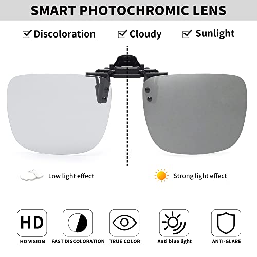 JM Polarized Clip on Sunglasses Frameless Flip Up Lens for Prescription Glasses2