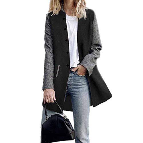 ZYUEER Manteau Femme Hiver Doudoune Femme Longue Duffle Coat Fourrure Jacket Leather, Capuche Tunique Long Chaud Laine Boucle (Noir, M)