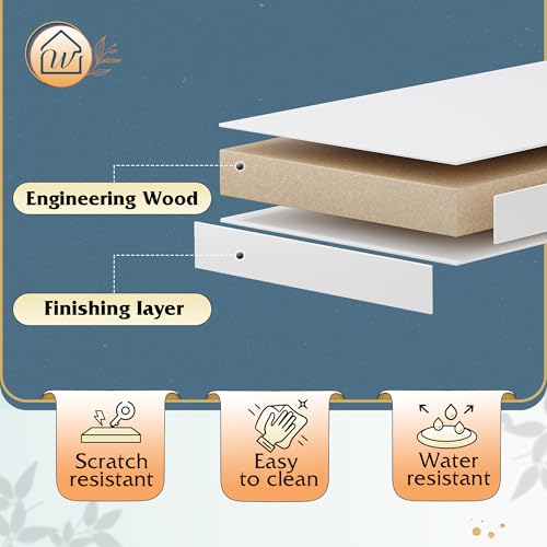 WLIVE White 5 Drawer Wood Dresser, Wooden Chest of Drawers for Bedroom, Storage Cabinet and Organizer Drawers for Living Room, Hallway, Closet, Measuring 15.75" W*31.50" D*45.35" H
