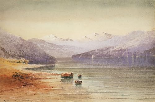 Lac de montagne Suisse Tableau Grand Format pour Décoration Salon Chaleureux 60x90cm