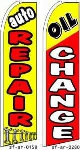 Auto Repair & Oil Change Feather Banner Flags (Complete Kits, Pack of 2)
