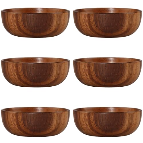 Toyosport 6 Pcs Small Japanese Wooden Bowls Set, 3.9 Inch