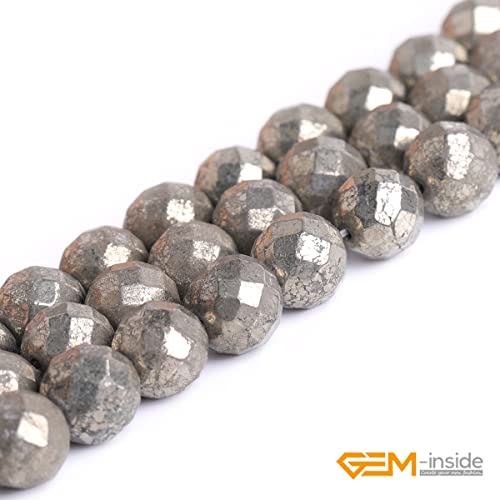 Perles pyrite gris argent 10mm GEM-inside pour création bijoux - 4