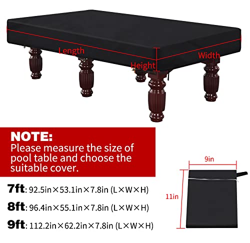Billiard Pool Table Cover, 7/8/9 Foot Pool Table Cover, Waterproof&Tearproof Cover For Pool Table With Storage Bag, Indoor Outdoor All Season Sun Rain Snow Dust Protection Snooker Table Covers (7Ft) #TOP1