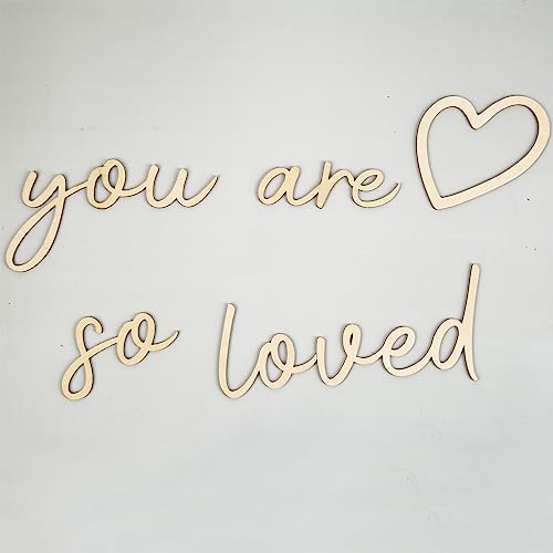 Lintran Wood You Are So Loved Wall Decor - Script Boho in legno con sceneggiatura per vivaio, bambini, ragazzi e ragazze decorazione della camera da letto - Decorazione da parete per vivaio con cuore