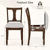 Giantex Wood Dining Chairs Set of 2, Farmhouse Dining Room Chair with Cushion Seat, Armless Wooden Dining Side Chairs with Solid Acacia Wood Frame, Max Load 350 Lbs, Upholstered Kitchen Chair, Walnut