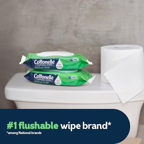 Cottonelle GentlePlus Flushable Wet Wipes with Aloe & Vitamin E, 8 Flip-Top Packs, 42 Wipes Per Pack (336 Total Wipes), Packaging May Vary - Image 3