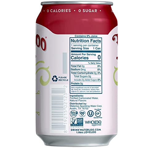 Image of Waterloo Sparkling Water, Water Sparkling Cherry Lime, 12 Ounce