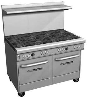 Southbend 4482EE-3CL 48" Ultimate Restaurant Gas Range w/ 2 Wavy Grate Burners, 36" Left Charbroiler & (2) Space Saver Ovens