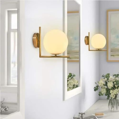 Image of Frosted Pearl Wall Light | Decorative Wall Lamp Fixture for Living Room Bedroom Dining Cafe Bar Restaurant | Modern Home Decor Lighting | Without Bulb