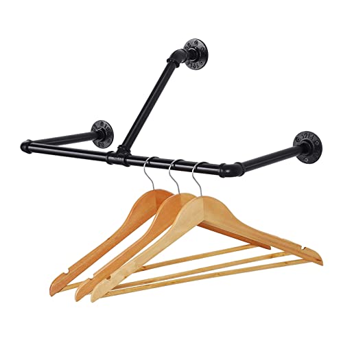 Wandmontierter Kleiderständer, platzsparender Industrierohr-Kleiderständer, strapazierfähige, abnehmbare Kleiderstange, Mehrzweck-Aufhängestange für die Organisation und Aufbewahrung von Waschküchen Cover