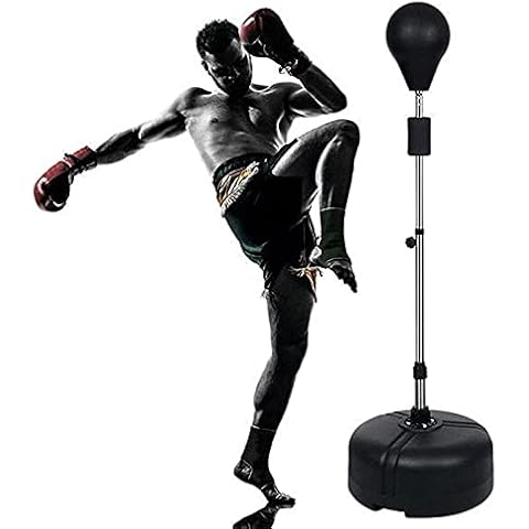 Punchingball Boxstand 120-160cm Höhenverstellbarer Standbox-Trainer inkl. Boxbirne Erwachsene Punchingball Boxbirne Bounce Back Faster Boxbag (Schwarz) Cover