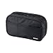 LIHIT LAB. Double Zipper Pen Case, 7.9 x 2.8 x 4.7 inches, Jet Black (A7555-124)