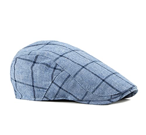 Withmoons Men’s Newsboy Gatsby Cotton Hat Cabbie Driving Hunting Flat Cap Yz30110 (Blue) #TOP2