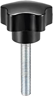 Tool parts Star Knob Handle M8 x 30mm Male Thread Steel Zinc Stud Black PP
