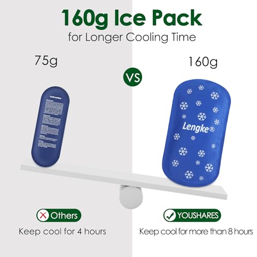Image of YOUSHARES Ice Pakcs for Insulin Cooler Travel Case - 4 x 160g Large Ice Packs for Diabetes Travel Case, Reusable Travel Ice Packs Keep Cooling